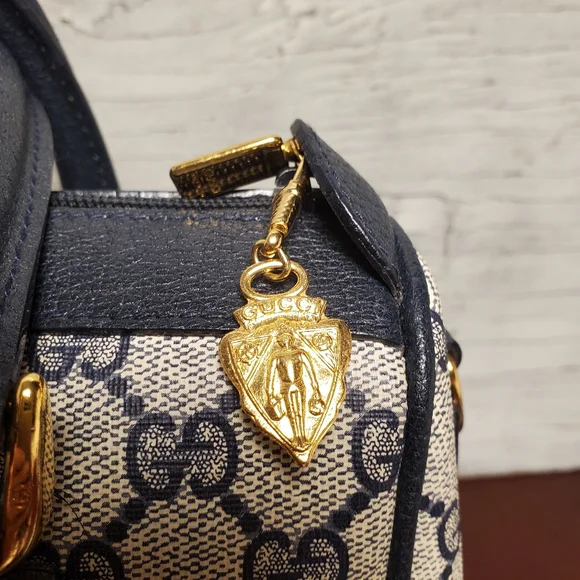 Vintage GUCCI GG Supreme Monogram Ophidia GG Blue Boston Bag #2390069 - Picture 3 of 16